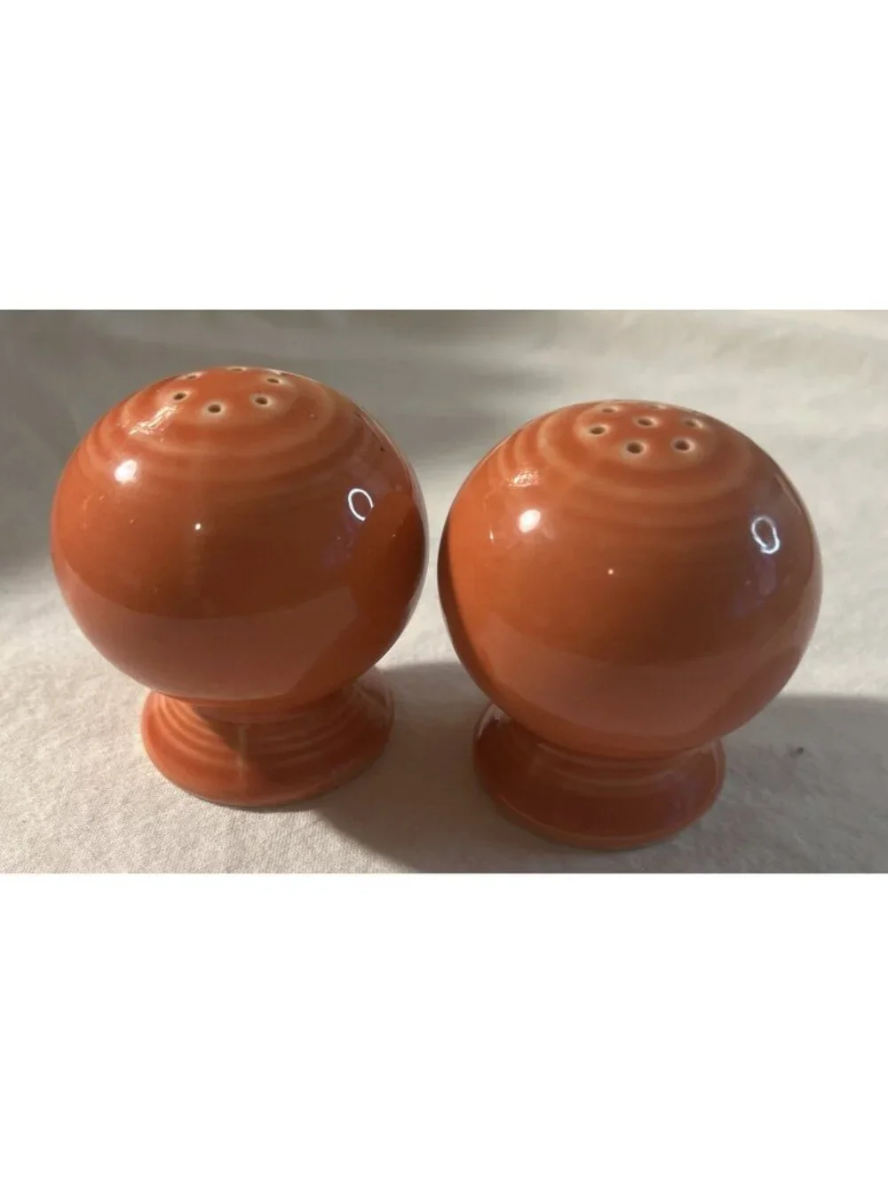 Fiesta Fiestaware peach ball salt pepper shakers